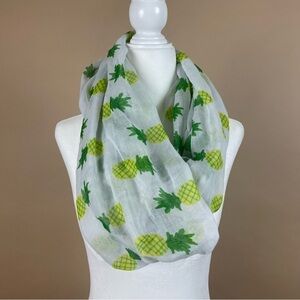 Pineapple Lightweight Spring Flowy Loose Infinity Scarf Summer Tropical Fruit